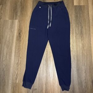 FIGS Zamora Jogger Scrub Pants Women's Small Tall Navy Blue Medical Workwear
